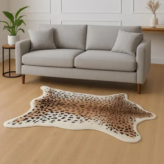 Brown And Black Leopard Print Hand Knotted Area Rug Photo 1