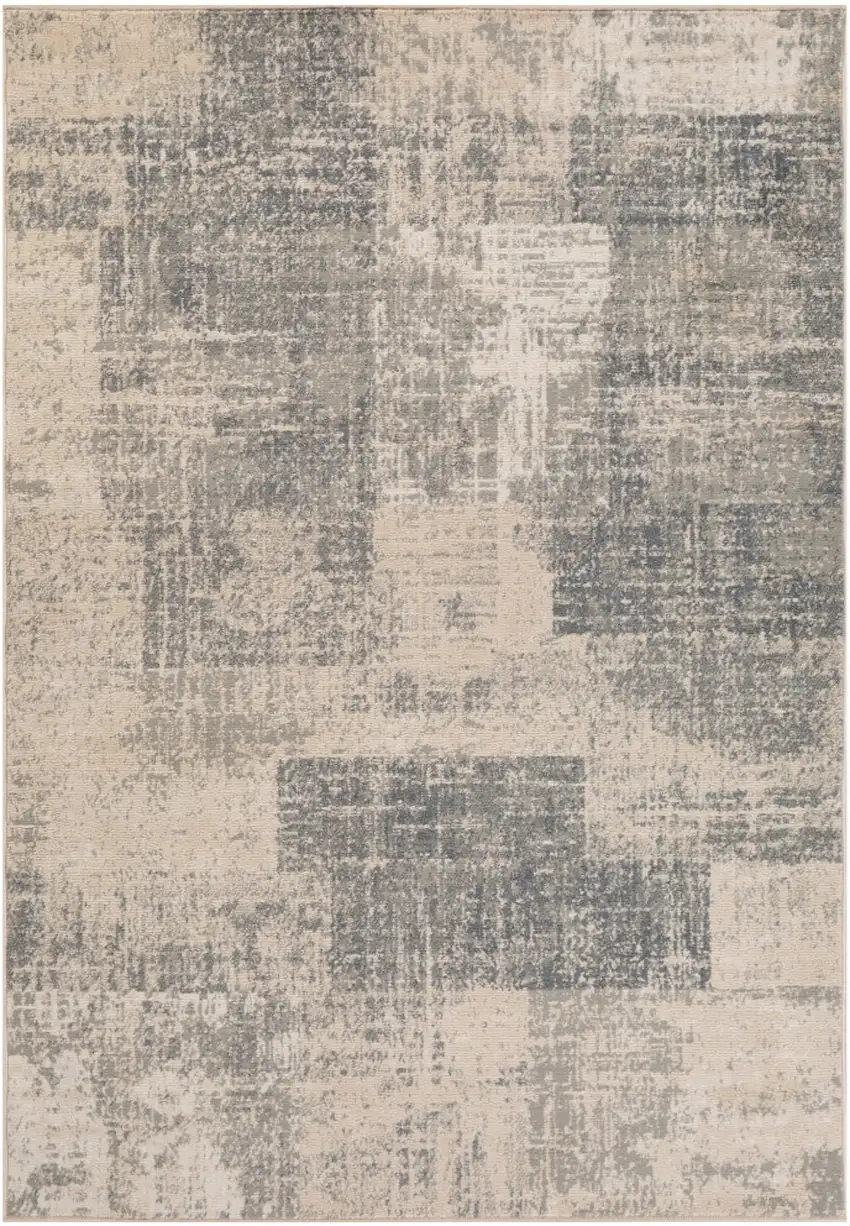 Light Blue Abstract Power Loom Area Rug Photo 1