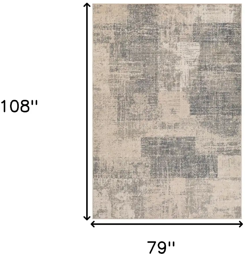 Light Blue Abstract Power Loom Area Rug Photo 6
