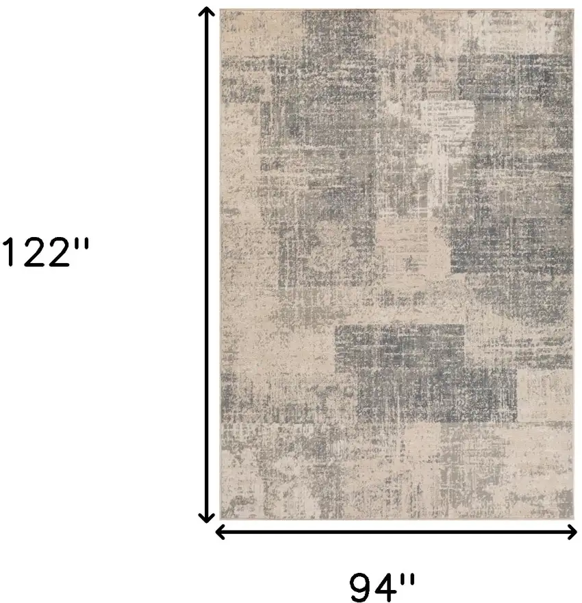 Light Blue Abstract Power Loom Area Rug Photo 6