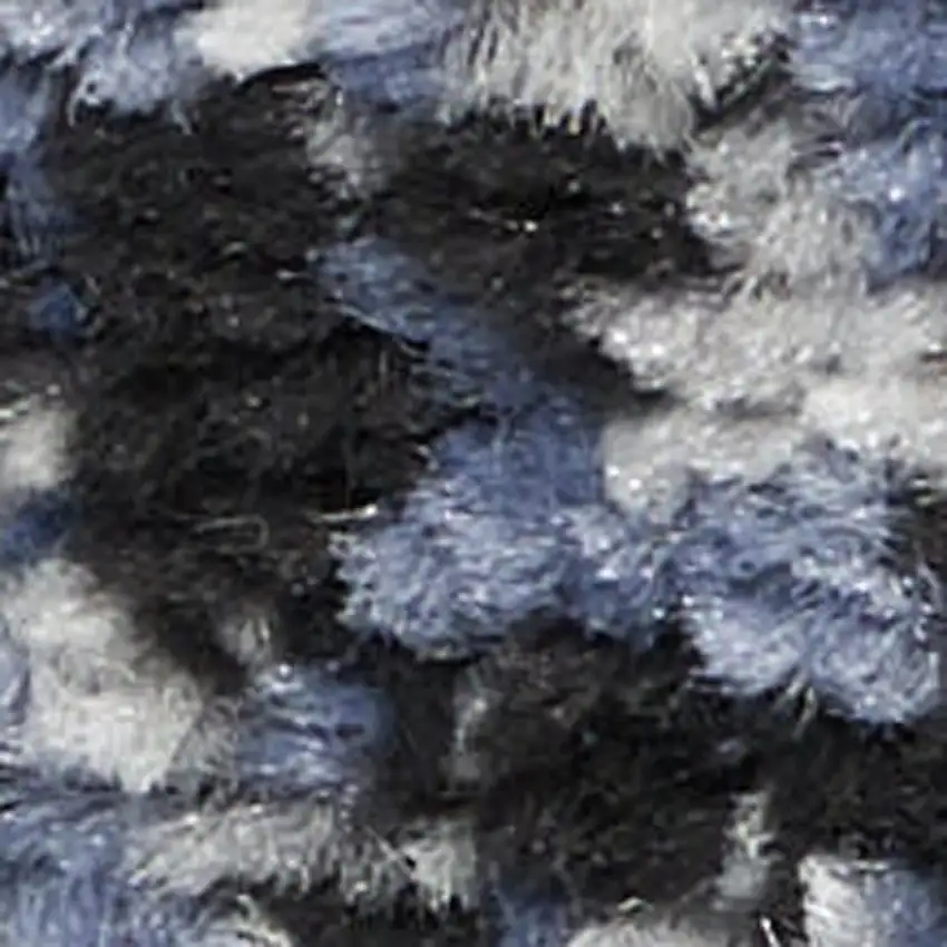 Light Blue Abstract Power Loom Distressed Area Rug Photo 3