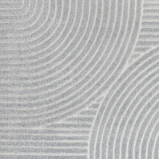 Light Blue And Cream Striped Indoor Outdoor Area Rug Photo 3