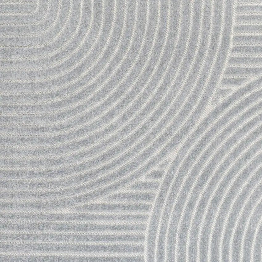 Light Blue And Cream Striped Indoor Outdoor Area Rug Photo 3