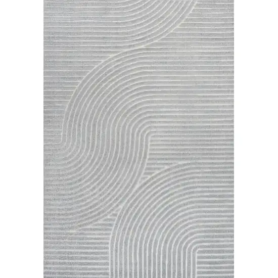 Light Blue And Cream Striped Indoor Outdoor Area Rug Photo 1