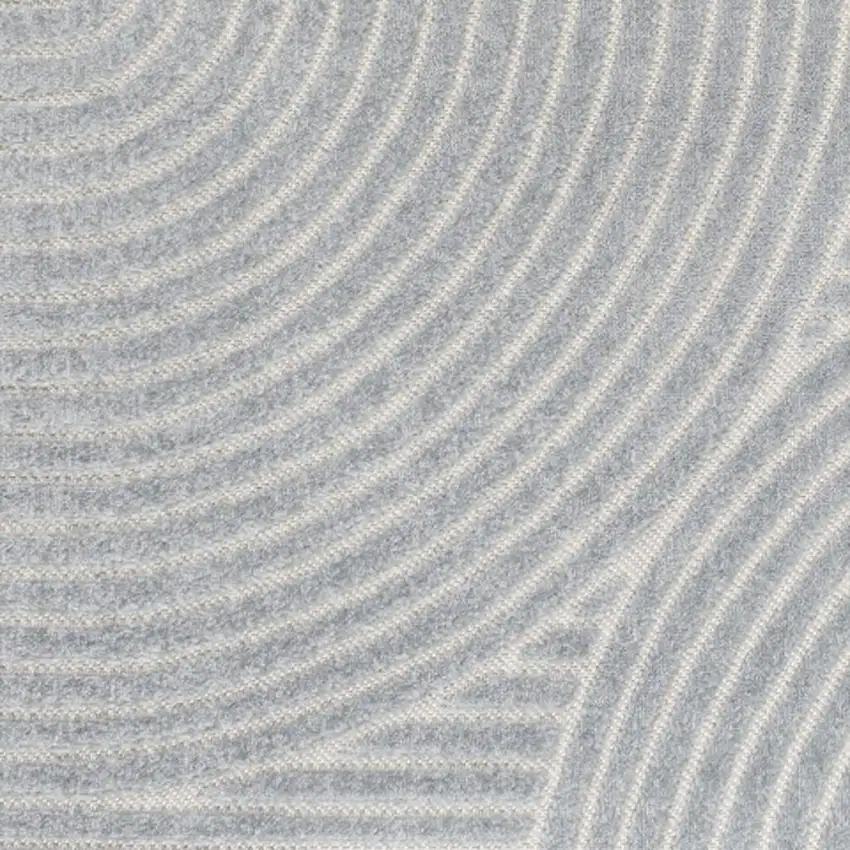 Light Blue And Cream Striped Indoor Outdoor Area Rug Photo 2