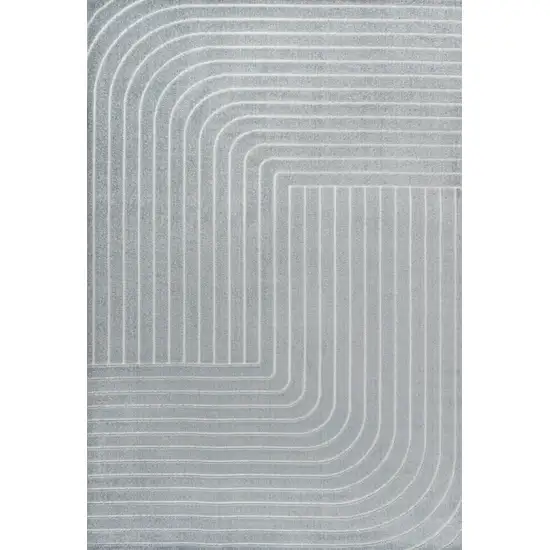 Light Blue And Cream Striped Indoor Outdoor Area Rug Photo 1