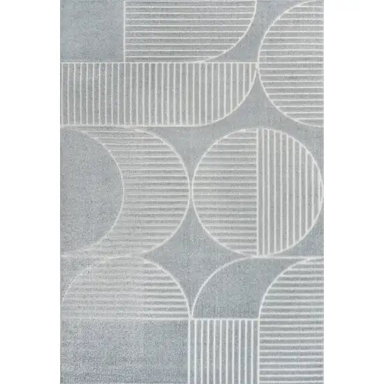 Light Blue And Cream Striped Indoor Outdoor Area Rug Photo 1
