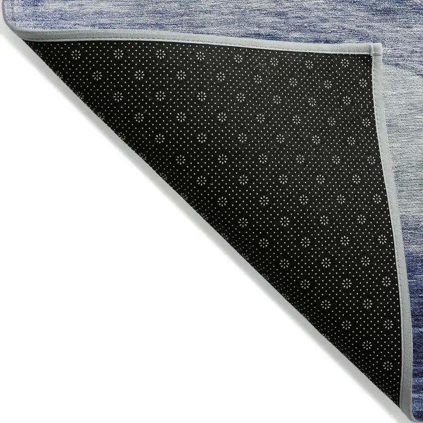 Light Blue And Dark Blue Abstract Washable Indoor Outdoor Area Rug Photo 3