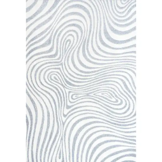 Light Blue And Ivory Abstract Indoor Outdoor Area Rug Photo 1