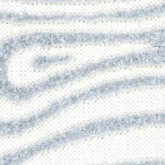 Light Blue And Ivory Abstract Indoor Outdoor Area Rug Photo 2