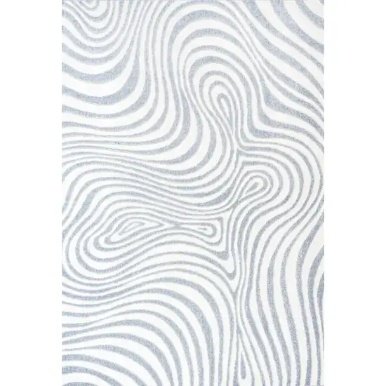 Light Blue And Ivory Abstract Indoor Outdoor Area Rug Photo 3