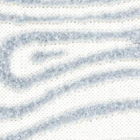 Light Blue And Ivory Abstract Indoor Outdoor Area Rug Photo 2