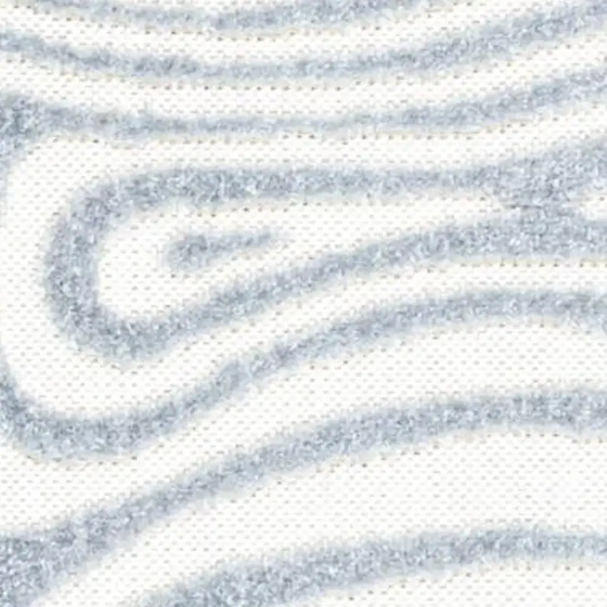 Light Blue And Ivory Abstract Indoor Outdoor Area Rug Photo 3