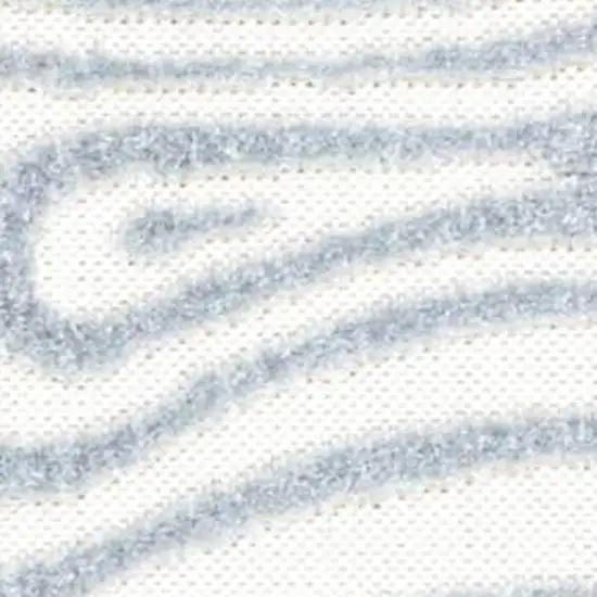 Light Blue And Ivory Abstract Indoor Outdoor Area Rug Photo 2