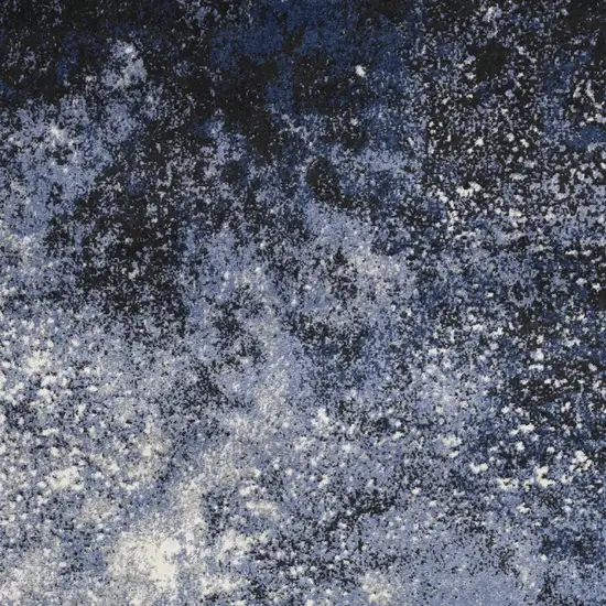 Light Blue Black And Ivory Abstract Non Skid Area Rug Photo 8