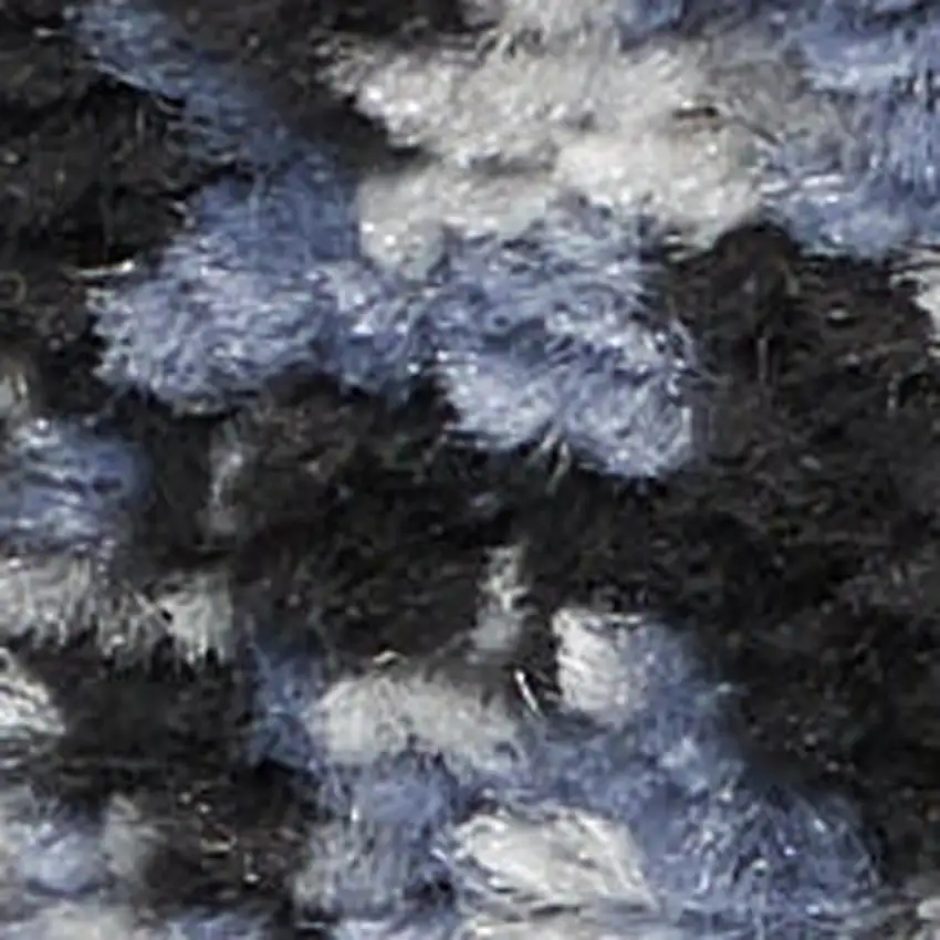 Light Blue Black And Ivory Abstract Non Skid Area Rug Photo 2