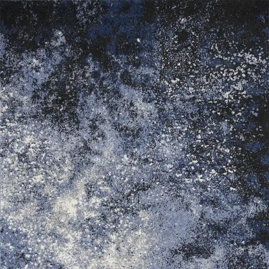 Light Blue Black And Ivory Abstract Non Skid Area Rug Photo 9