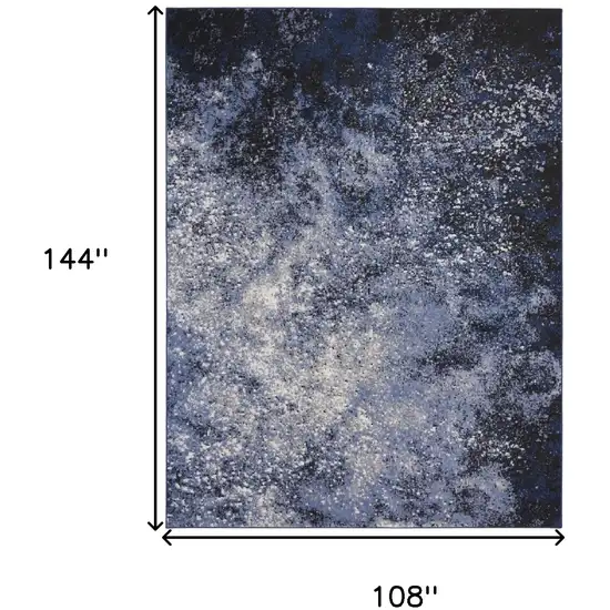 Light Blue Black And Ivory Abstract Non Skid Area Rug Photo 3