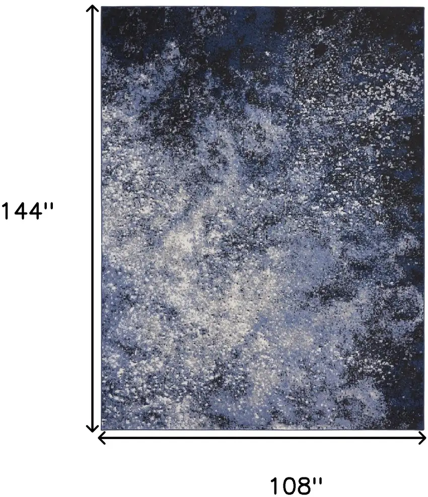 Light Blue Black And Ivory Abstract Non Skid Area Rug Photo 3