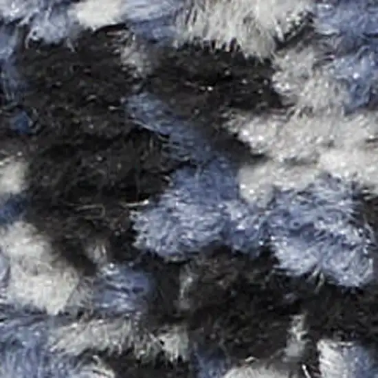 Light Blue Black And Ivory Abstract Non Skid Area Rug Photo 3