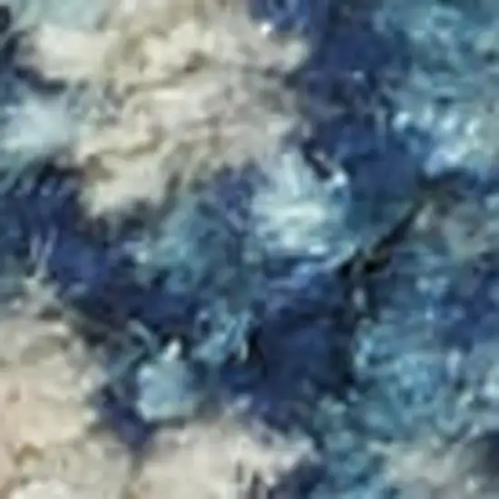 Blue And Ivory Medallion Distressed Area Rug Photo 1