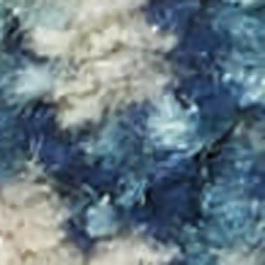 Blue And Ivory Southwestern Distressed Area Rug Photo 1