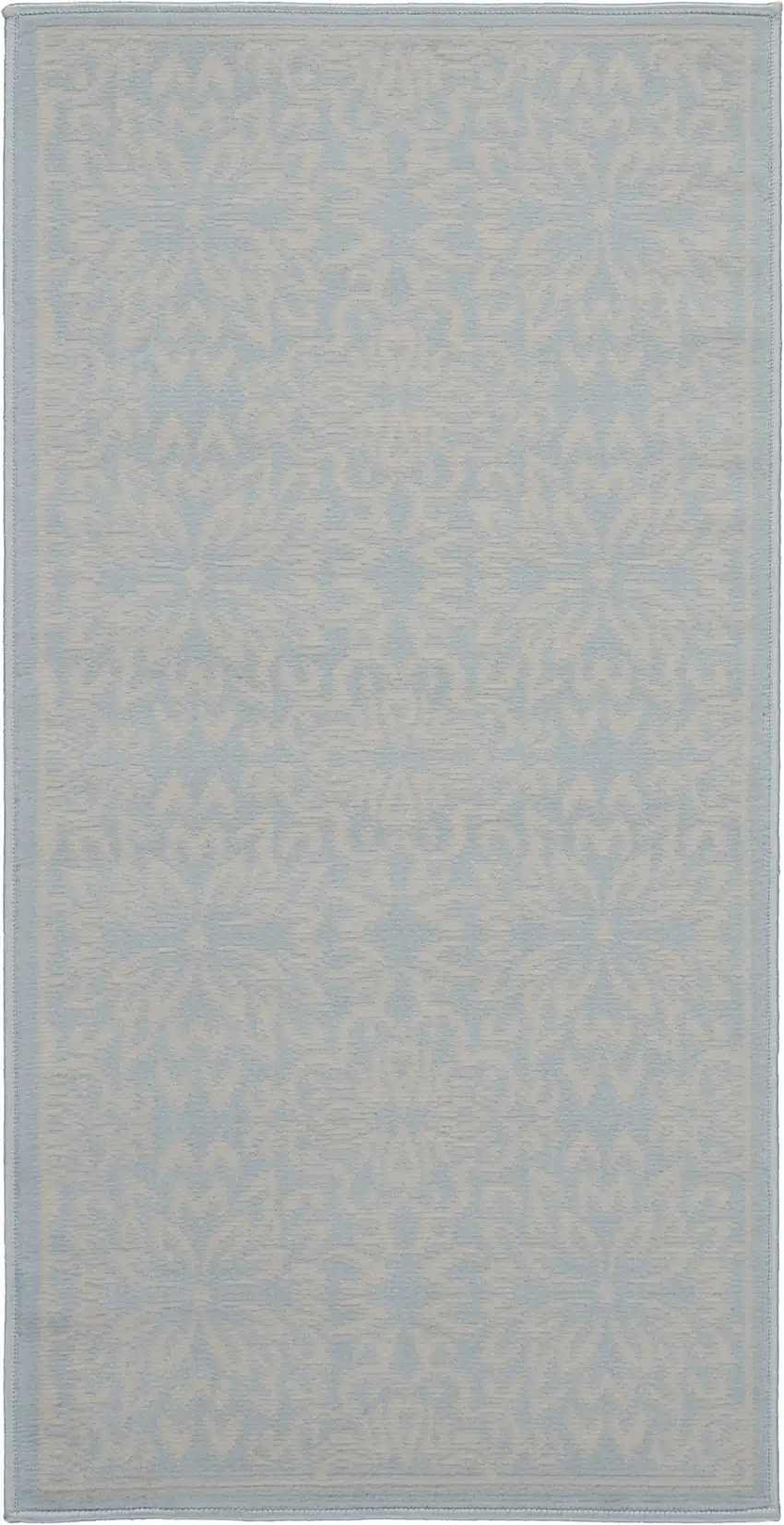 Light Blue Floral Power Loom Area Rug Photo 2