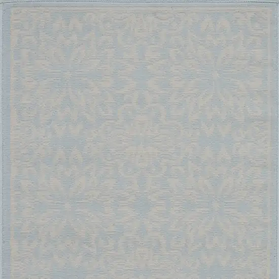 Light Blue Floral Power Loom Area Rug Photo 4
