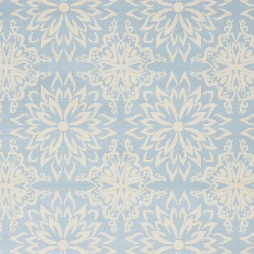 Light Blue Floral Power Loom Area Rug Photo 1