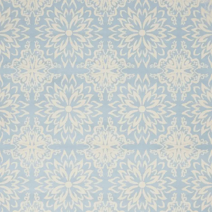 Light Blue Floral Power Loom Area Rug Photo 3