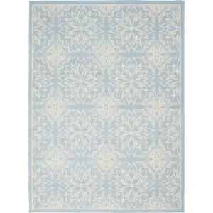 Photo of Light Blue Floral Power Loom Area Rug