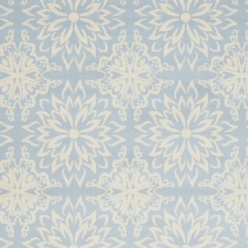 Light Blue Floral Power Loom Area Rug Photo 3