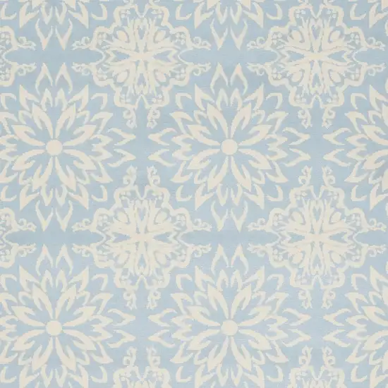 Light Blue Floral Power Loom Area Rug Photo 3