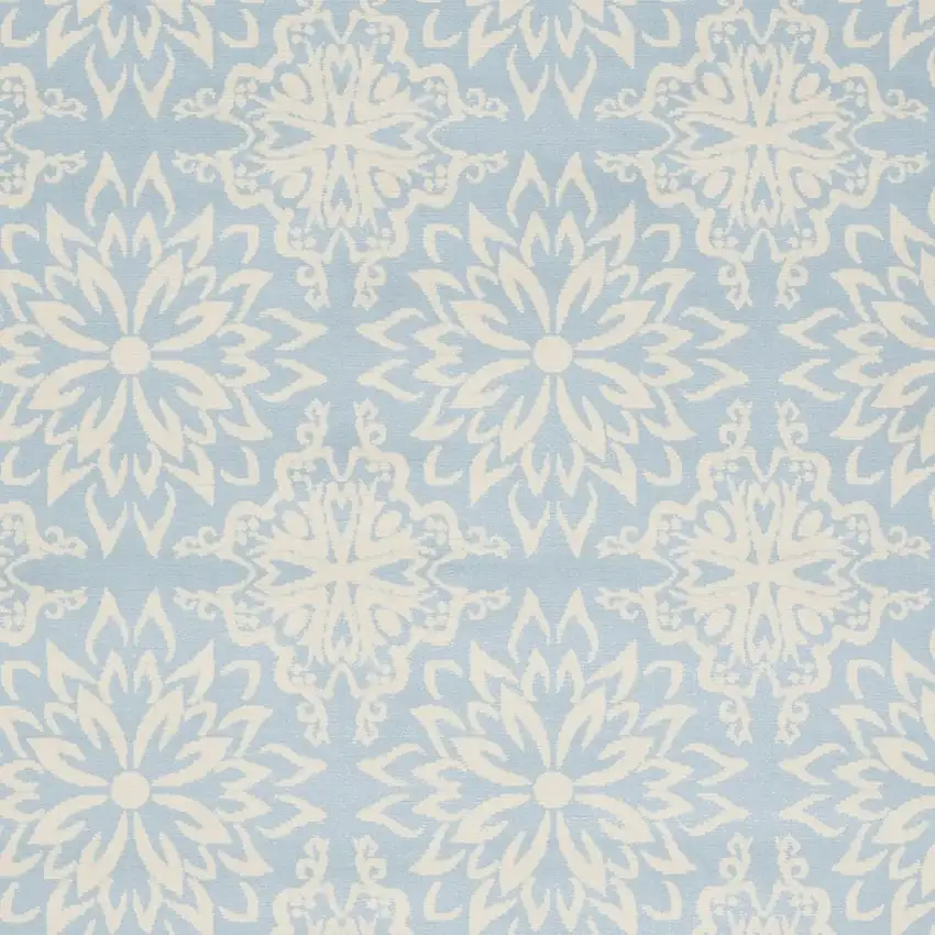 Light Blue Floral Power Loom Area Rug Photo 3