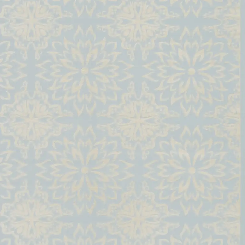 Light Blue Floral Power Loom Area Rug Photo 4