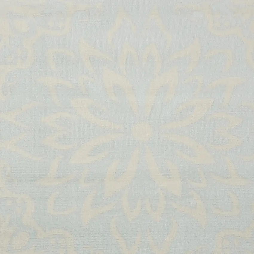 Light Blue Floral Power Loom Area Rug Photo 6