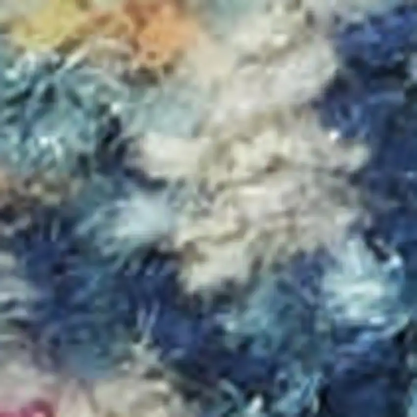 Light Blue Floral Power Loom Area Rug Photo 1