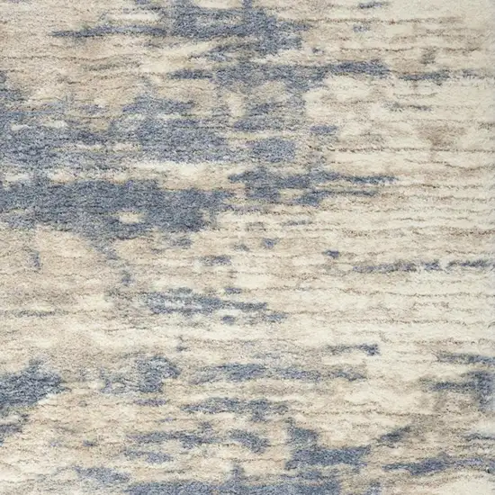 Light Blue Gray and Beige Abstract Shag Area Rug Photo 1