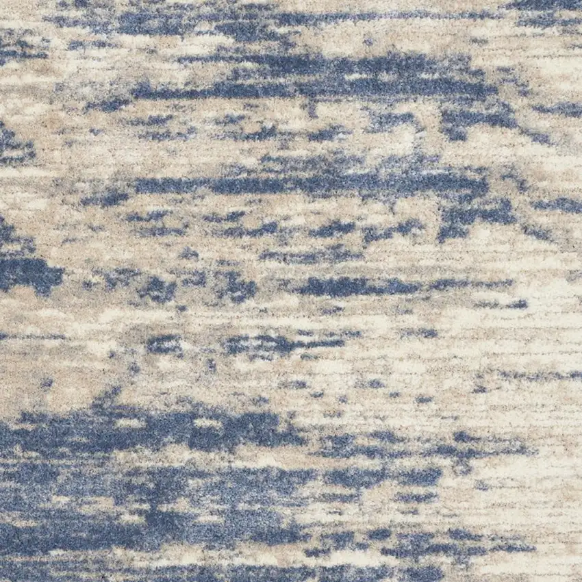 Light Blue Gray and Beige Abstract Shag Area Rug Photo 2