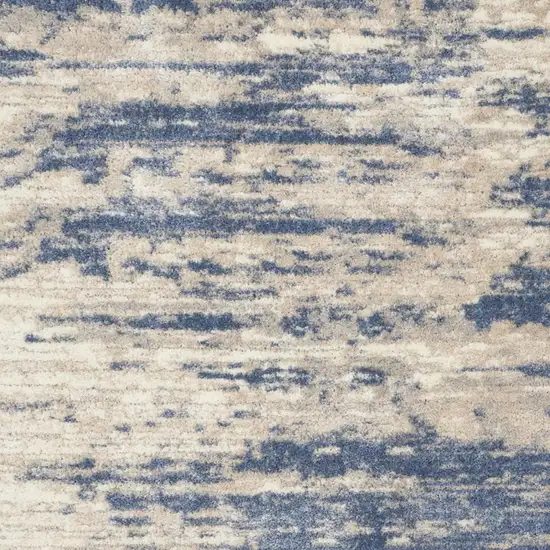 Light Blue Gray and Beige Abstract Shag Area Rug Photo 3