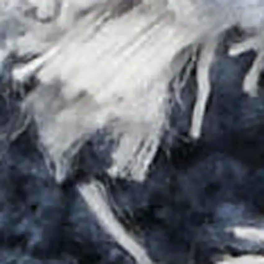 Light Blue Navy Blue and Beige Abstract Shag Area Rug Photo 2