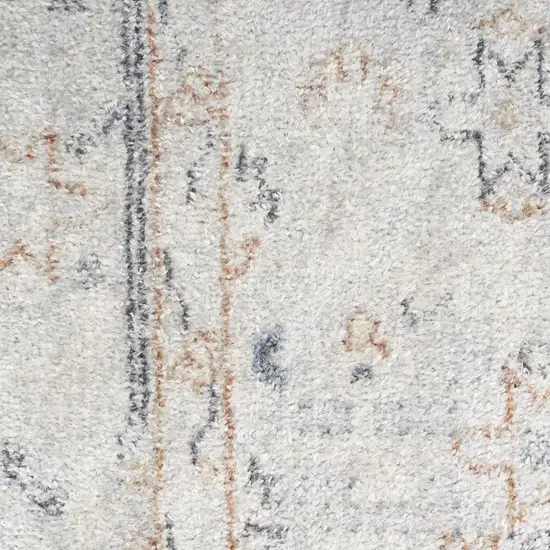 Light Blue Oriental Power Loom Distressed Area Rug Photo 3