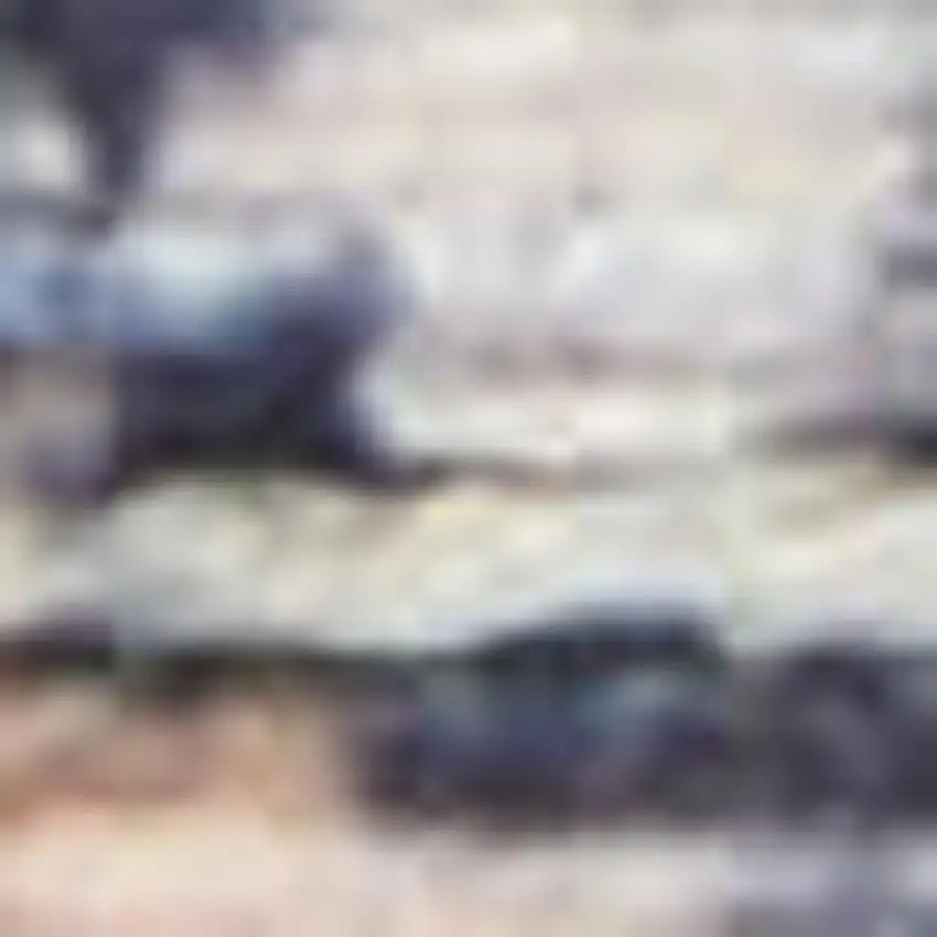 Light Blue Oriental Power Loom Distressed Washable Area Rug Photo 3