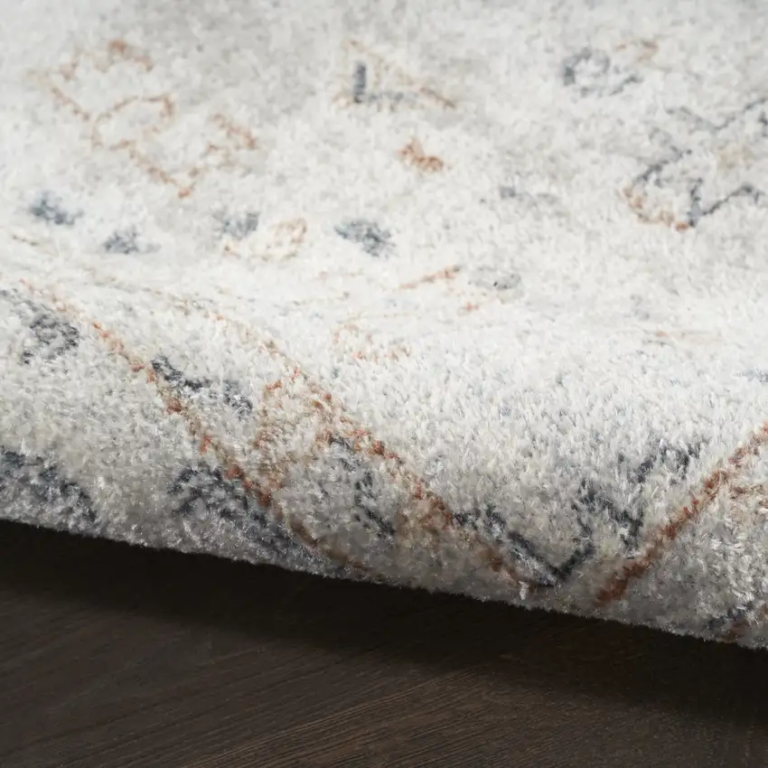 Light Blue Oriental Power Loom Distressed Washable Area Rug Photo 9