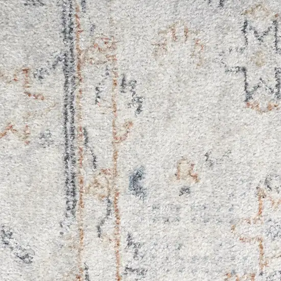 Light Blue Oriental Power Loom Distressed Washable Area Rug Photo 3