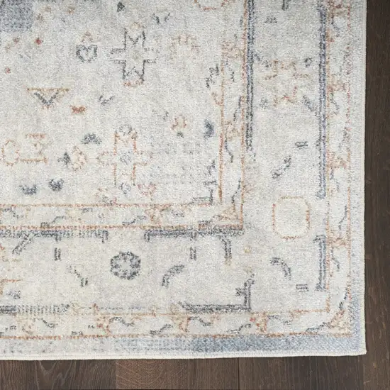 Light Blue Oriental Power Loom Distressed Washable Area Rug Photo 8