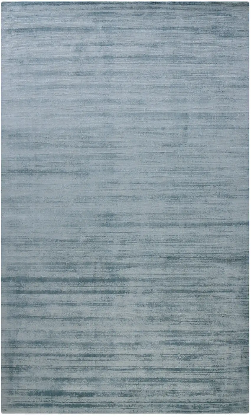 Light Blue Striped Hand Woven Area Rug Photo 2