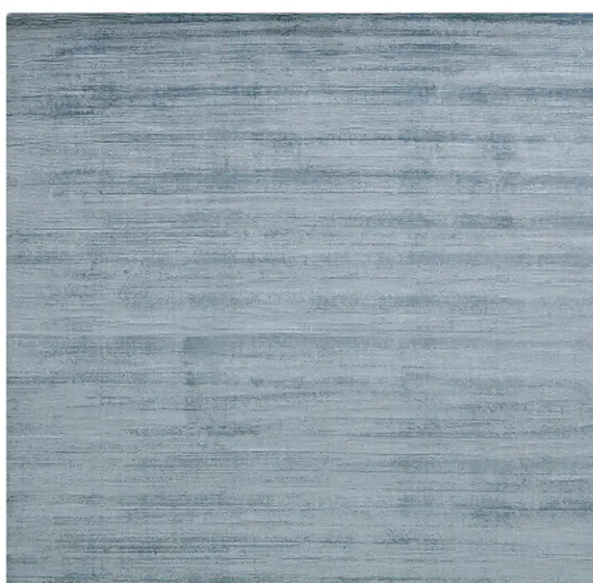 Light Blue Striped Hand Woven Area Rug Photo 7