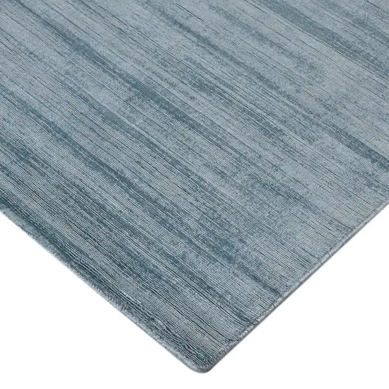 Light Blue Striped Hand Woven Area Rug Photo 5
