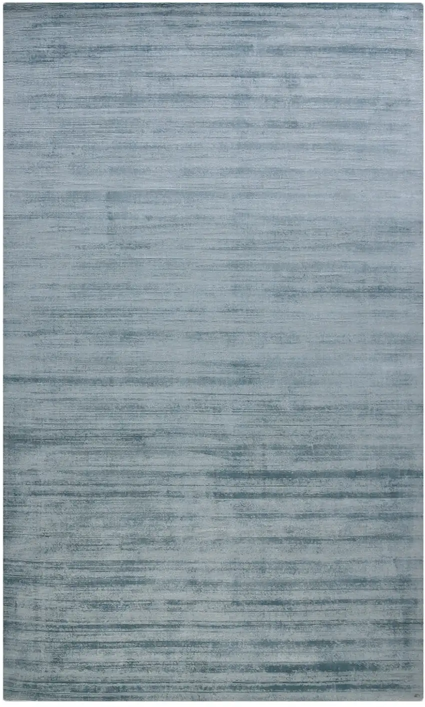 Light Blue Striped Hand Woven Area Rug Photo 4